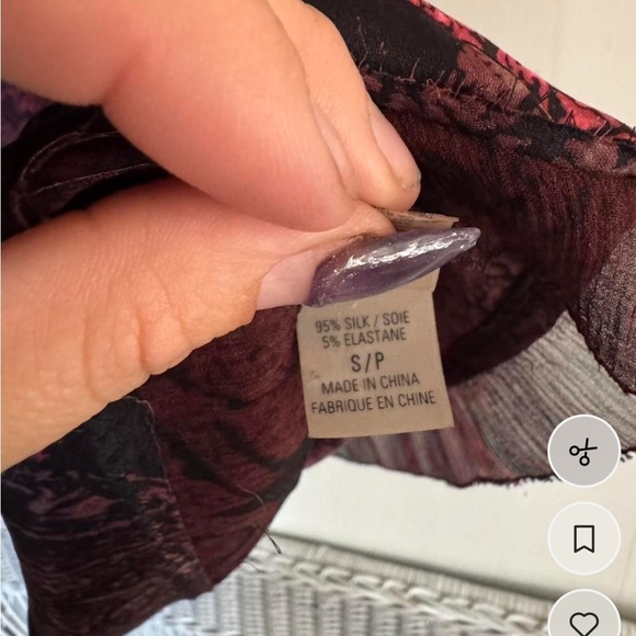 Vintage Elie Tahari Silk Black and Pink Women's Top - Picture 4 of 6